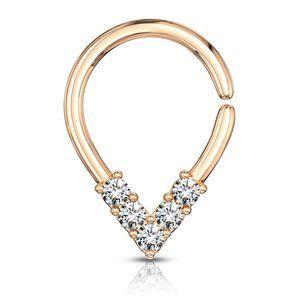 Endless Hoop Nose Ring or Cartilage Ring 18g 8mm Rose Gold